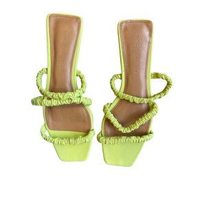 Who What Wear Celery Green Slide Sandals Square Toe Size 6.5